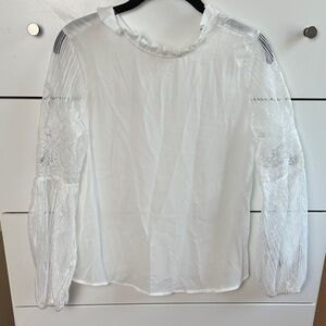 SHEIN White Lace Sleeve Blouse